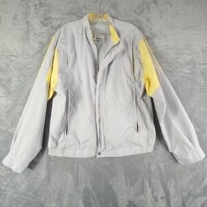 Field & Stream Mens Windbreaker Jacket Gray Zipped Pockets Mock Neck Zipper XL